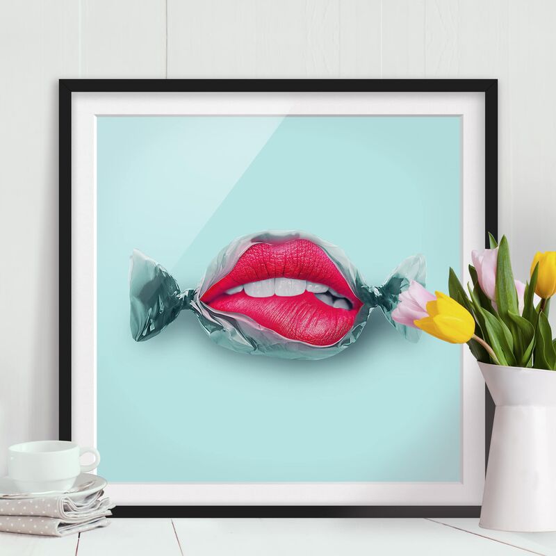 

Póster enmarcado - Candy Con Labbra Dimensión LxA: 20cm x 20cm, Marco: Negro