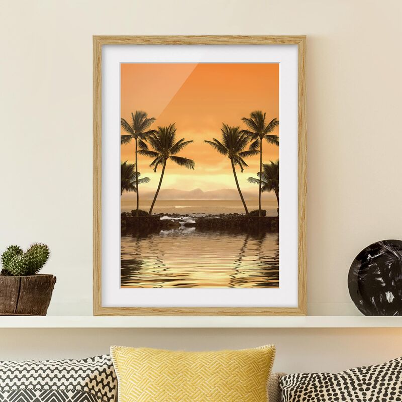 

Póster enmarcado - Caribbean Sunset I Dimensión LxA: 24cm x 18cm, Marco: Roble