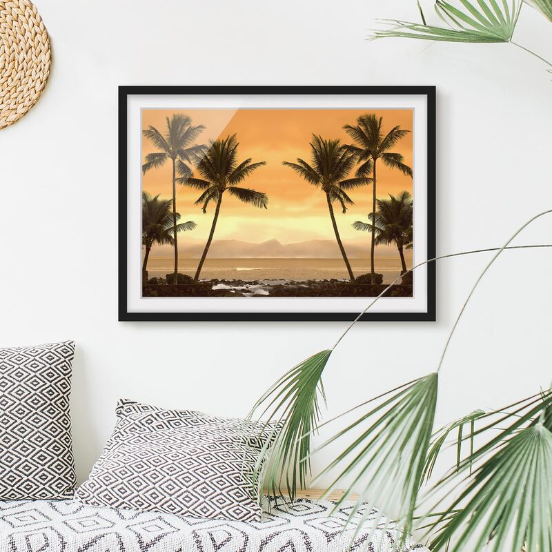 

Póster enmarcado - Caribbean Sunset II Dimensión LxA: 18cm x 24cm, Marco: Negro