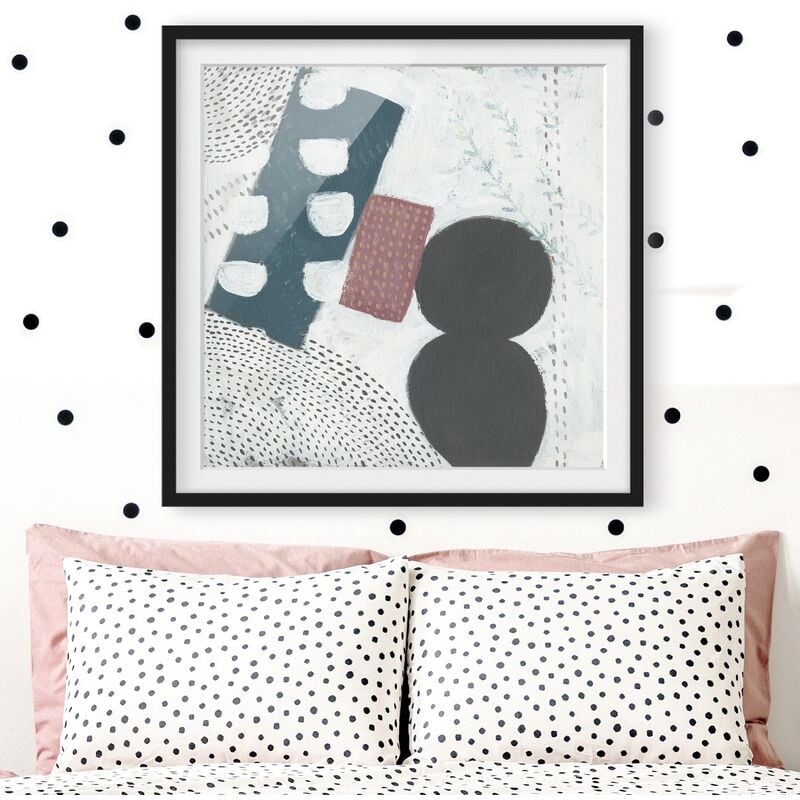 

Póster enmarcado - Carnival Of Forms In Teal I Dimensión LxA: 30cm x 30cm, Marco: Negro