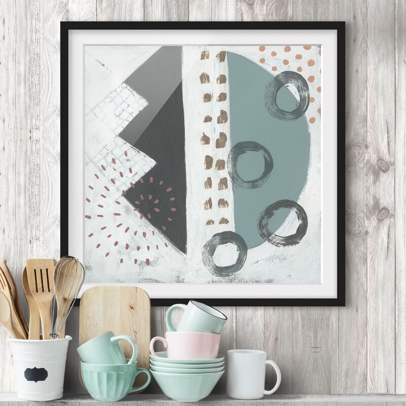 

Póster enmarcado - Carnival Of Forms In Teal III Dimensión LxA: 20cm x 20cm, Marco: Negro