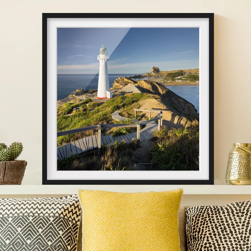 

Póster enmarcado - Castle Point Lighthouse New Zealand Dimensión LxA: 50cm x 50cm, Marco: Negro