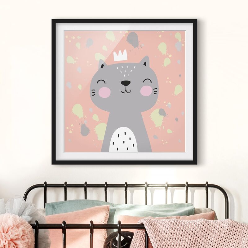 

Póster enmarcado - Cheeky Cat Dimensión LxA: 30cm x 30cm, Marco: Negro