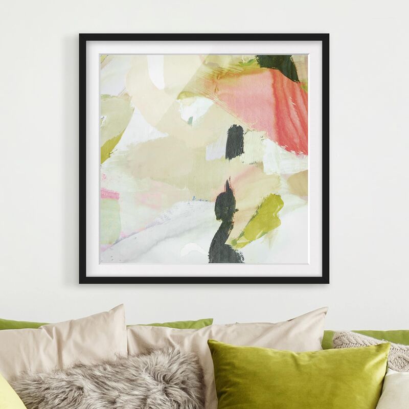 

Póster enmarcado - Chime In Fuchsia I Dimensión LxA: 70cm x 70cm, Marco: Negro