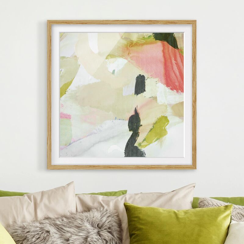 

Póster enmarcado - Chime In Fuchsia I Dimensión LxA: 50cm x 50cm, Marco: Roble