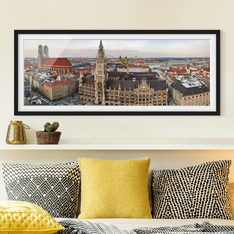 

Póster enmarcado - Città Di Monaco Dimensión LxA: 30cm x 75cm, Marco: Negro