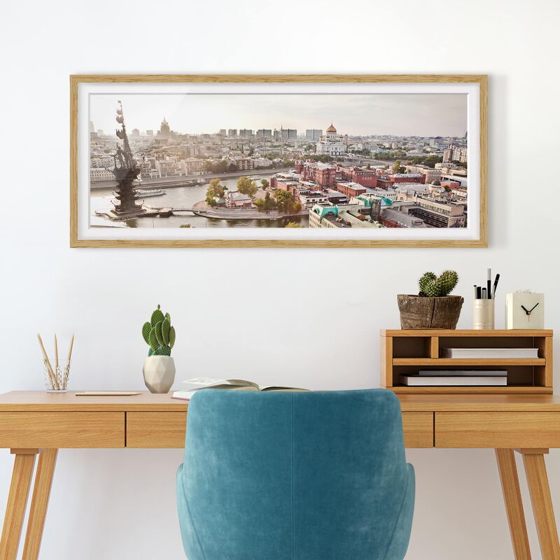 

Póster enmarcado - Città Di Mosca Dimensión LxA: 30cm x 75cm, Marco: Roble