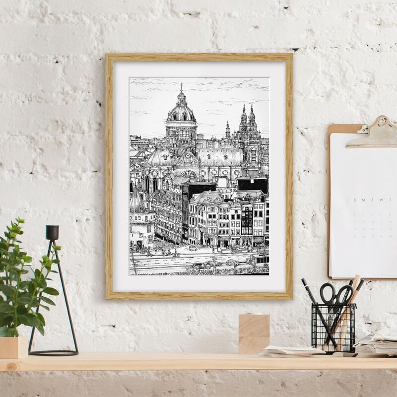 

Póster enmarcado - Città Studi - Città Vecchia Dimensión LxA: 55cm x 40cm, Marco: Roble