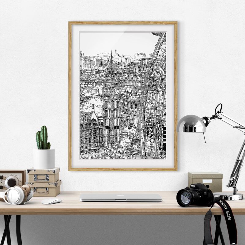 

Póster enmarcado - Città Studi - London Eye Dimensión LxA: 40cm x 30cm, Marco: Roble