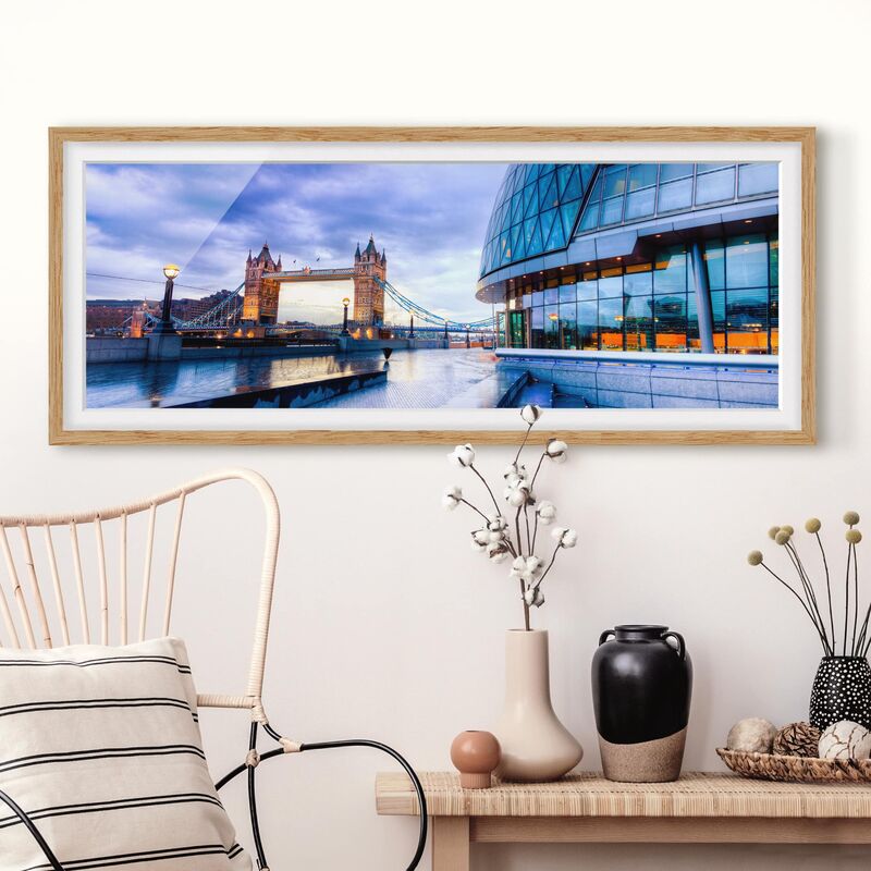 

Póster enmarcado - City Hall Di Londra Dimensión LxA: 40cm x 100cm, Marco: Roble