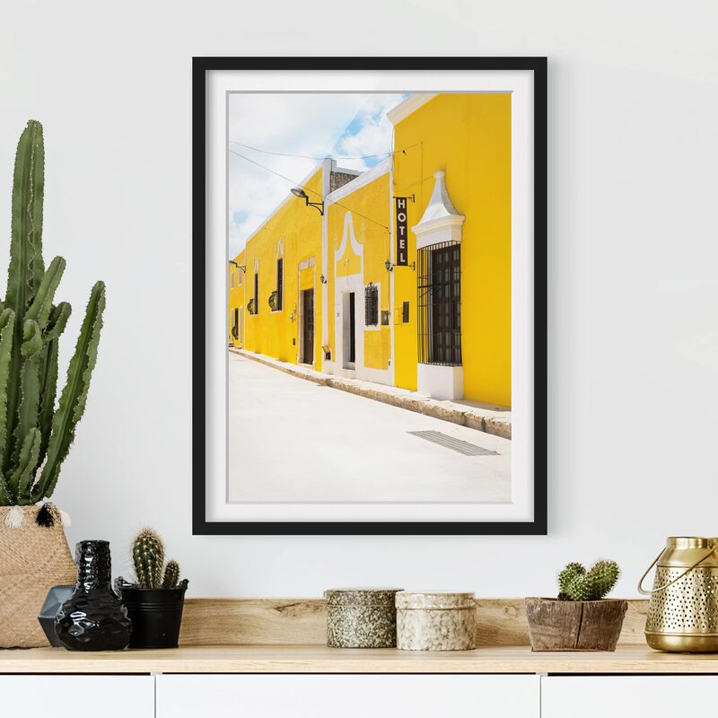 

Póster enmarcado - City In Yellow Dimensión LxA: 100cm x 70cm, Marco: Negro