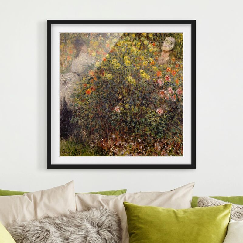

Póster enmarcado - Claude Monet - Flower Garden Dimensión LxA: 70cm x 70cm, Marco: Negro