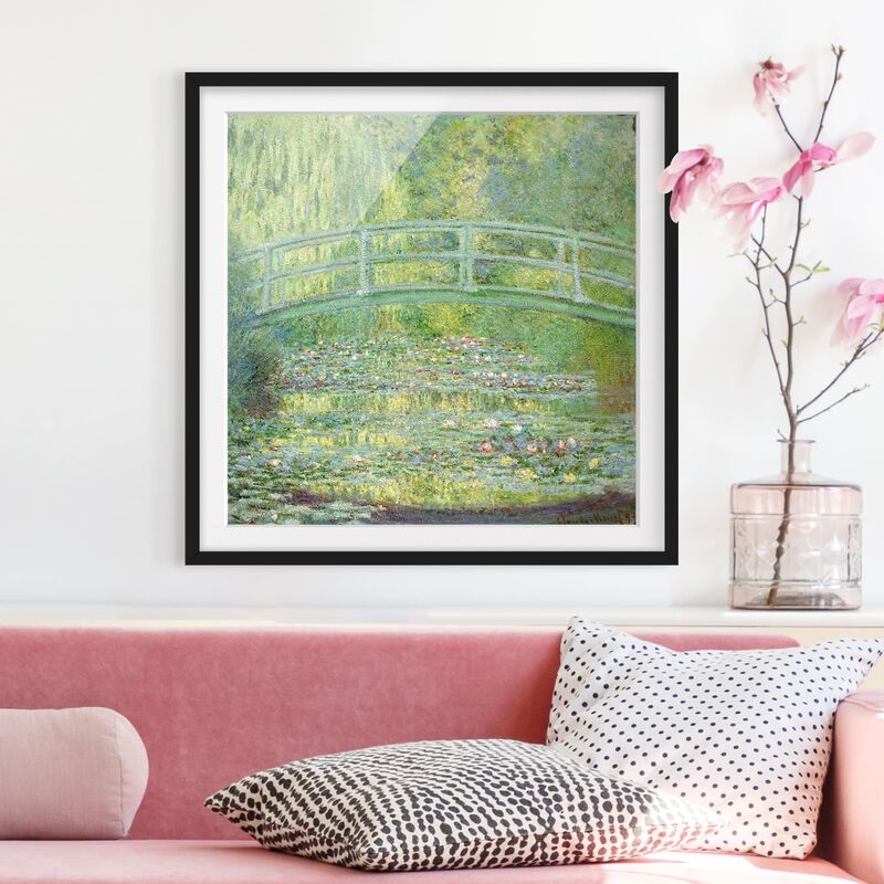 

Póster enmarcado - Claude Monet - Japanese Bridge Dimensión LxA: 70cm x 70cm, Marco: Negro