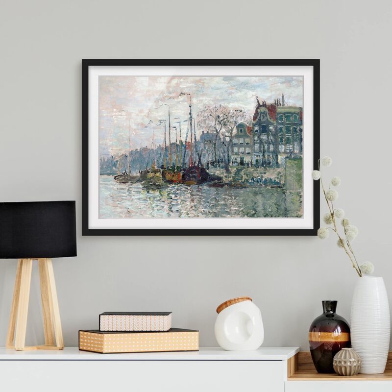 

Póster enmarcado - Claude Monet - Kromme Waal Amsterdam Dimensión LxA: 70cm x 100cm, Marco: Negro