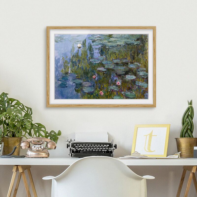 

Póster enmarcado - Claude Monet - Water Lilies (Nympheas) Dimensión LxA: 30cm x 40cm, Marco: Roble