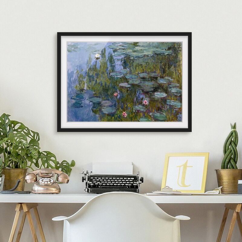 

Póster enmarcado - Claude Monet - Water Lilies (Nympheas) Dimensión LxA: 50cm x 70cm, Marco: Negro