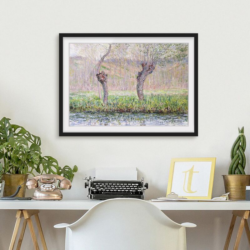 

Póster enmarcado - Claude Monet - Willows Spring Dimensión LxA: 70cm x 100cm, Marco: Negro