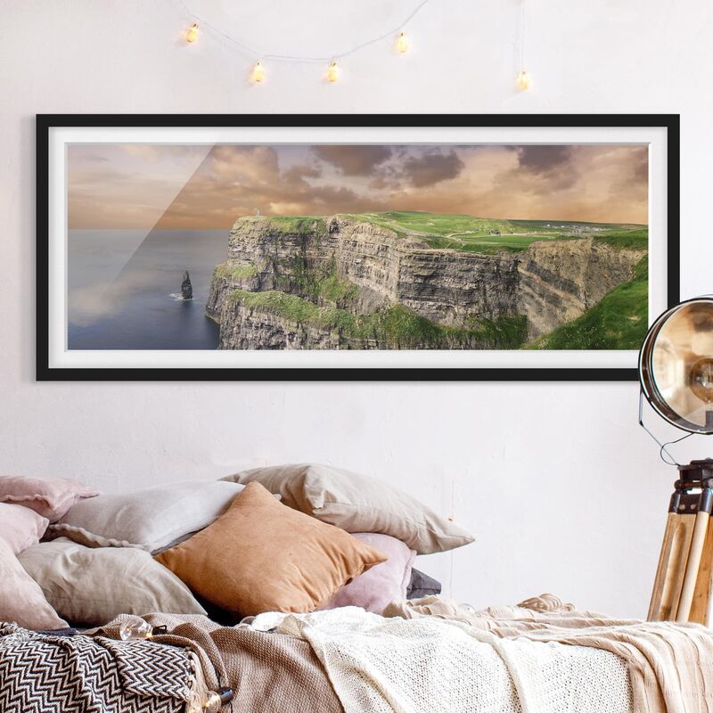 

Póster enmarcado - Cliffs Of Moher Dimensión LxA: 30cm x 75cm, Marco: Negro