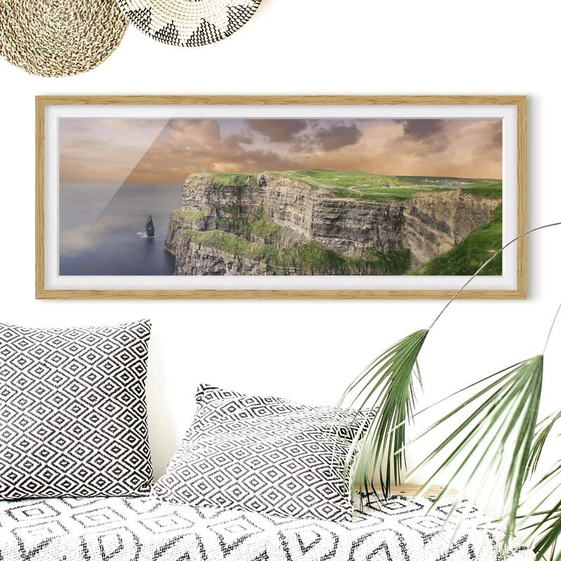 

Póster enmarcado - Cliffs Of Moher Dimensión LxA: 50cm x 130cm, Marco: Roble