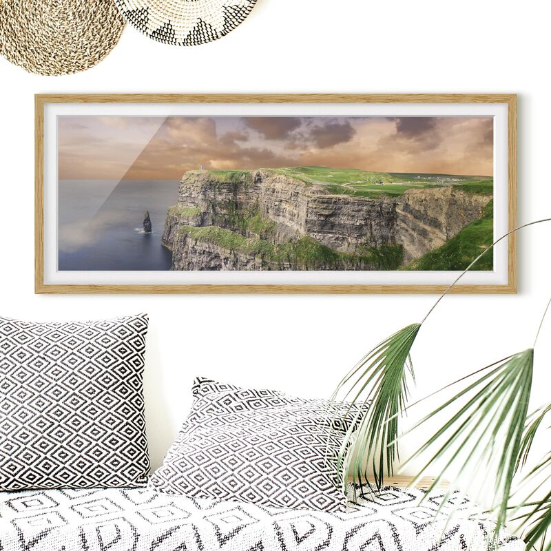 

Póster enmarcado - Cliffs Of Moher Dimensión LxA: 20cm x 50cm, Marco: Roble