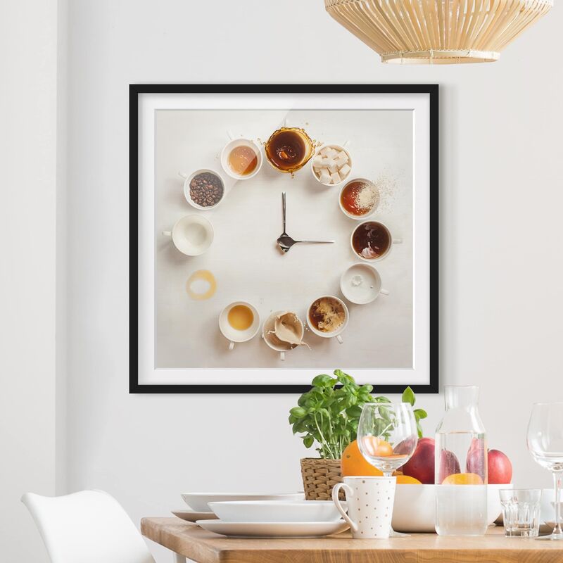 

Póster enmarcado - Coffee Time Dimensión LxA: 50cm x 50cm, Marco: Negro