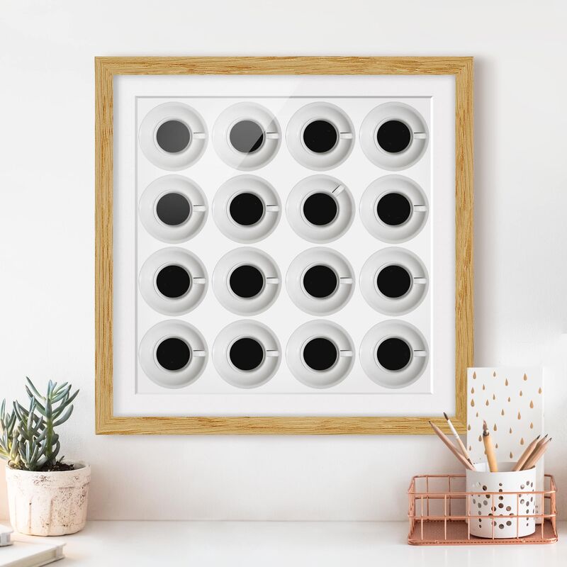 

Póster enmarcado - Coffeehouse Dimensión LxA: 50cm x 50cm, Marco: Roble