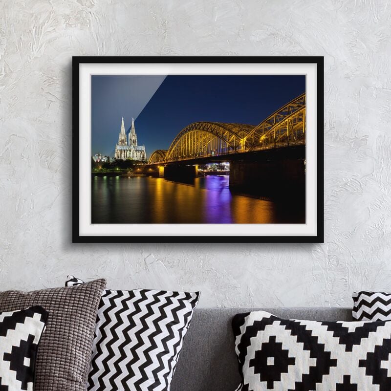 

Póster enmarcado - Cologne At Night Dimensión LxA: 18cm x 24cm, Marco: Negro