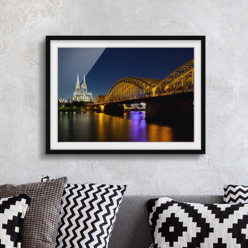 

Póster enmarcado - Cologne At Night Dimensión LxA: 30cm x 40cm, Marco: Negro