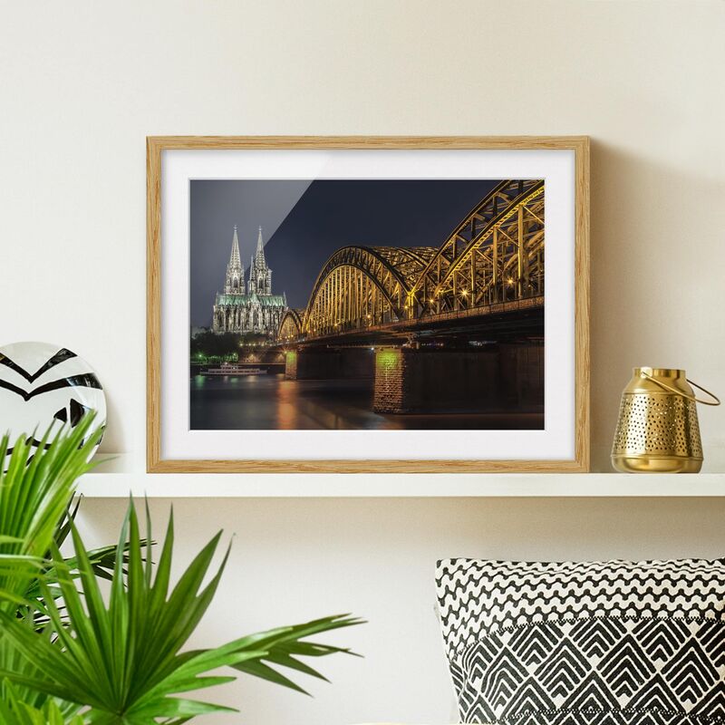 

Póster enmarcado - Cologne Cathedral Dimensión LxA: 70cm x 100cm, Marco: Roble