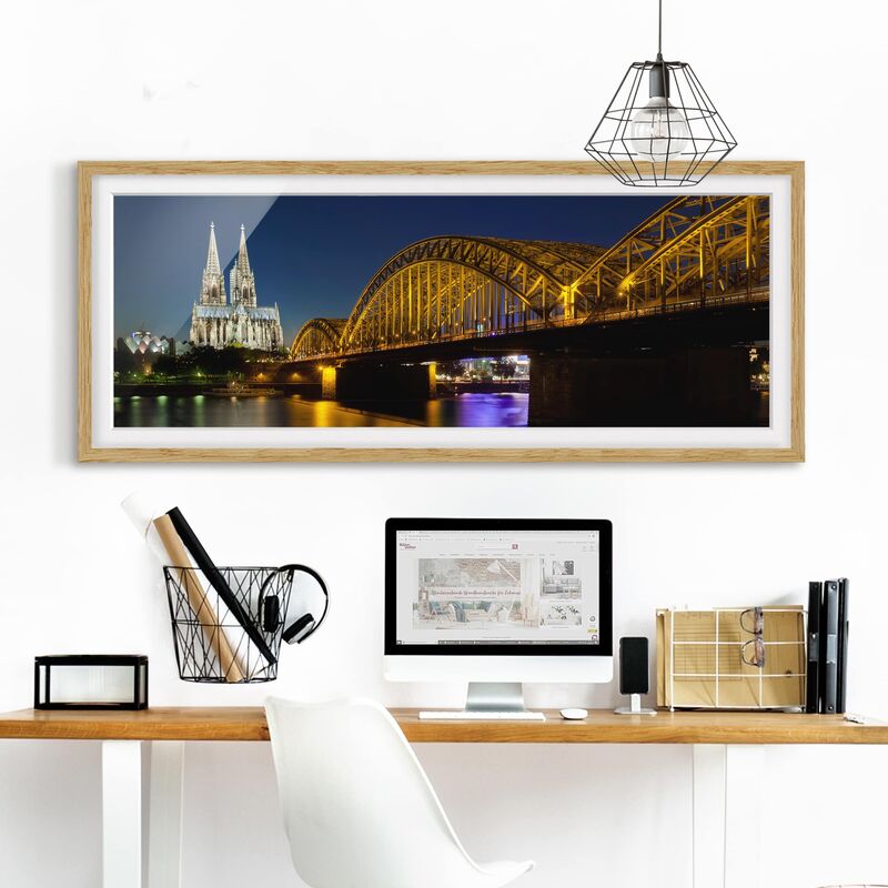 

Póster enmarcado - Colonia In Notturna Dimensión LxA: 40cm x 100cm, Marco: Roble