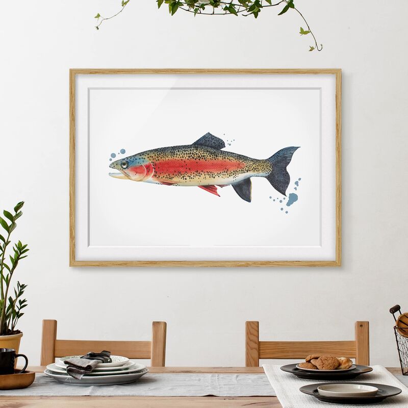 

Póster enmarcado - Color Catch - Trout Dimensión LxA: 70cm x 100cm, Marco: Roble