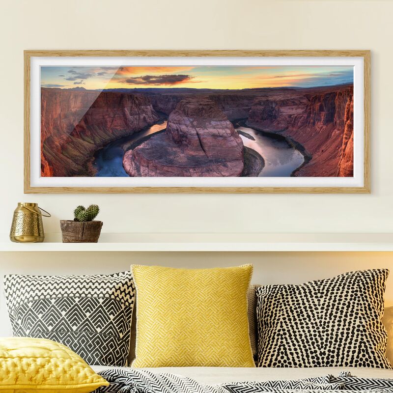 

Póster enmarcado - Colorado River Glen Canyon Dimensión LxA: 40cm x 100cm, Marco: Roble