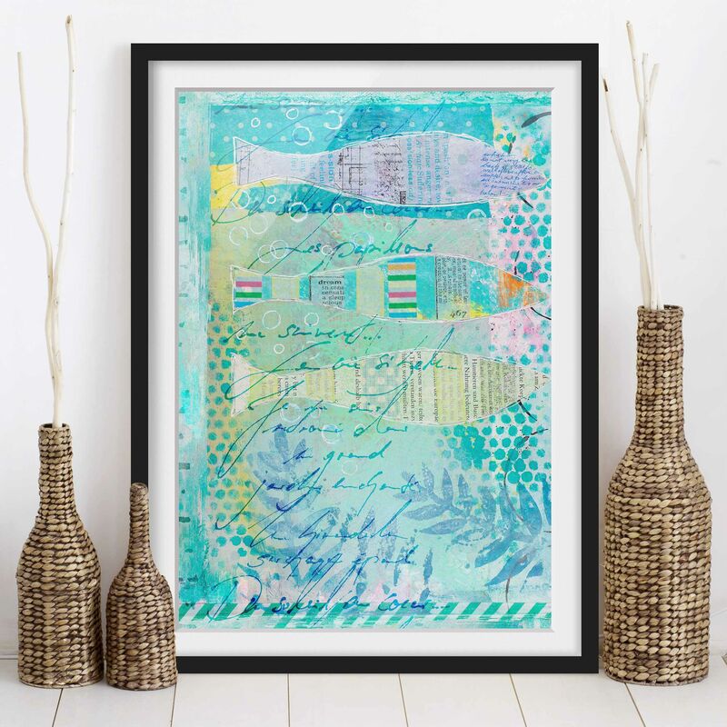 

Póster enmarcado - Colorato collage - Pesci E Punti Dimensión LxA: 40cm x 30cm, Marco: Negro