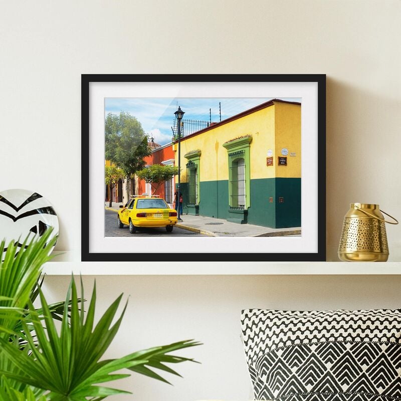 

Póster enmarcado - Colorful Mexican Street Dimensión LxA: 70cm x 100cm, Marco: Negro