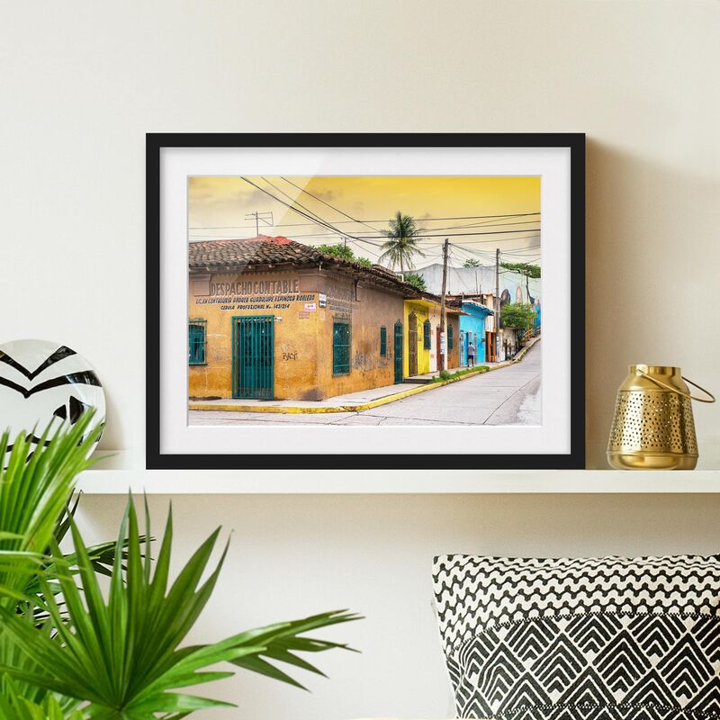 

Póster enmarcado - Colorful Street Sunset Dimensión LxA: 30cm x 40cm, Marco: Negro