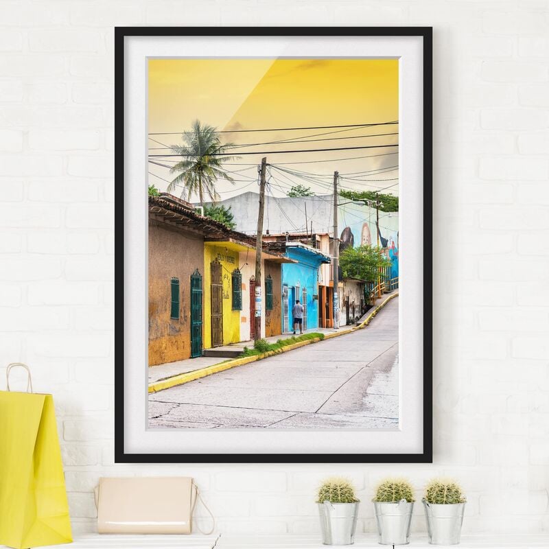 

Póster enmarcado - Colorful Street Sunset Dimensión LxA: 24cm x 18cm, Marco: Negro