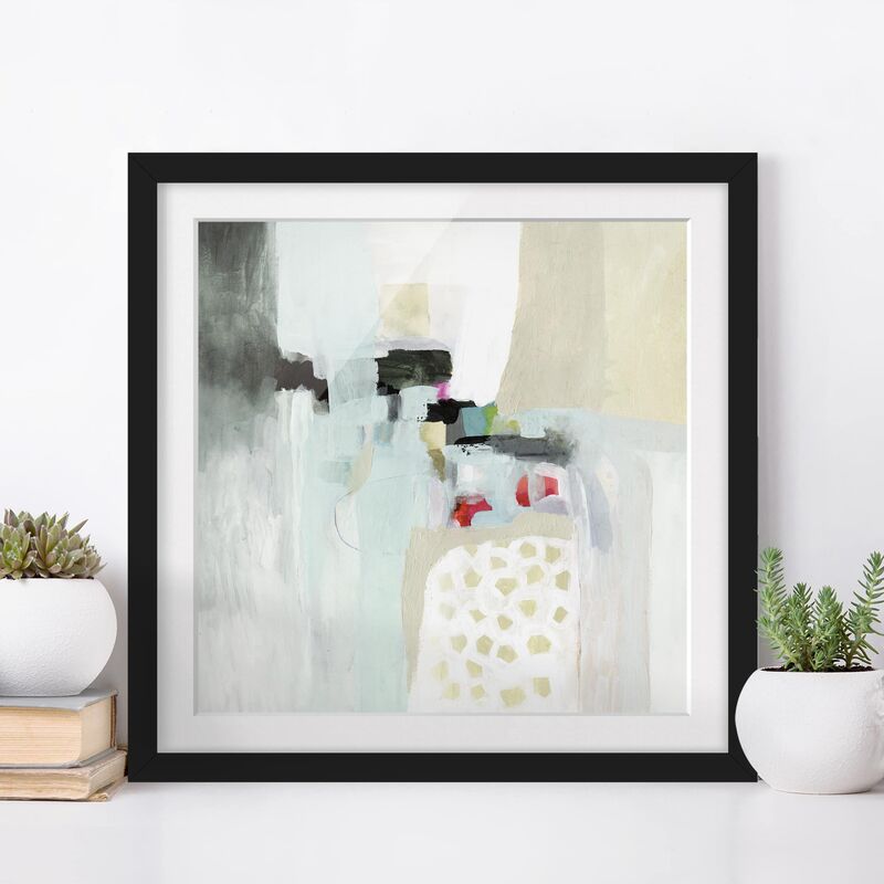 

Póster enmarcado - Colorful Waterfalls I Dimensión LxA: 50cm x 50cm, Marco: Negro