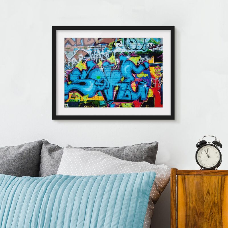 

Póster enmarcado - Colors Of Graffiti Dimensión LxA: 18cm x 24cm, Marco: Negro