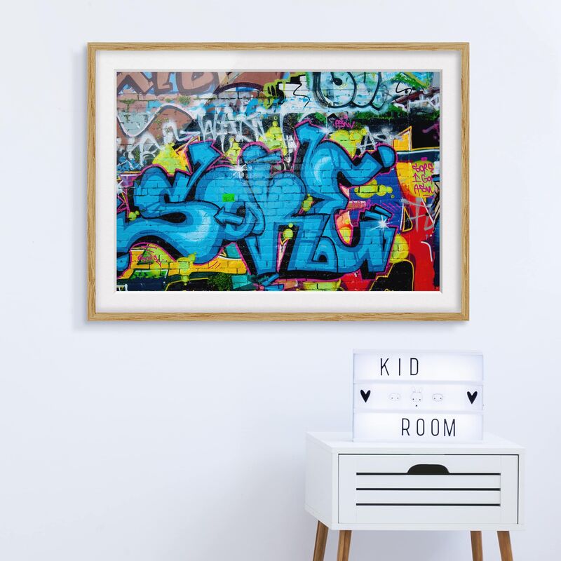 

Póster enmarcado - Colors Of Graffiti Dimensión LxA: 50cm x 70cm, Marco: Roble