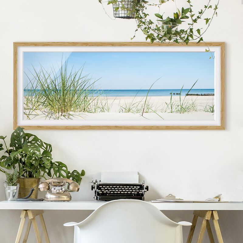 

Póster enmarcado - Costa Del Mar Baltico Dimensión LxA: 50cm x 130cm, Marco: Roble