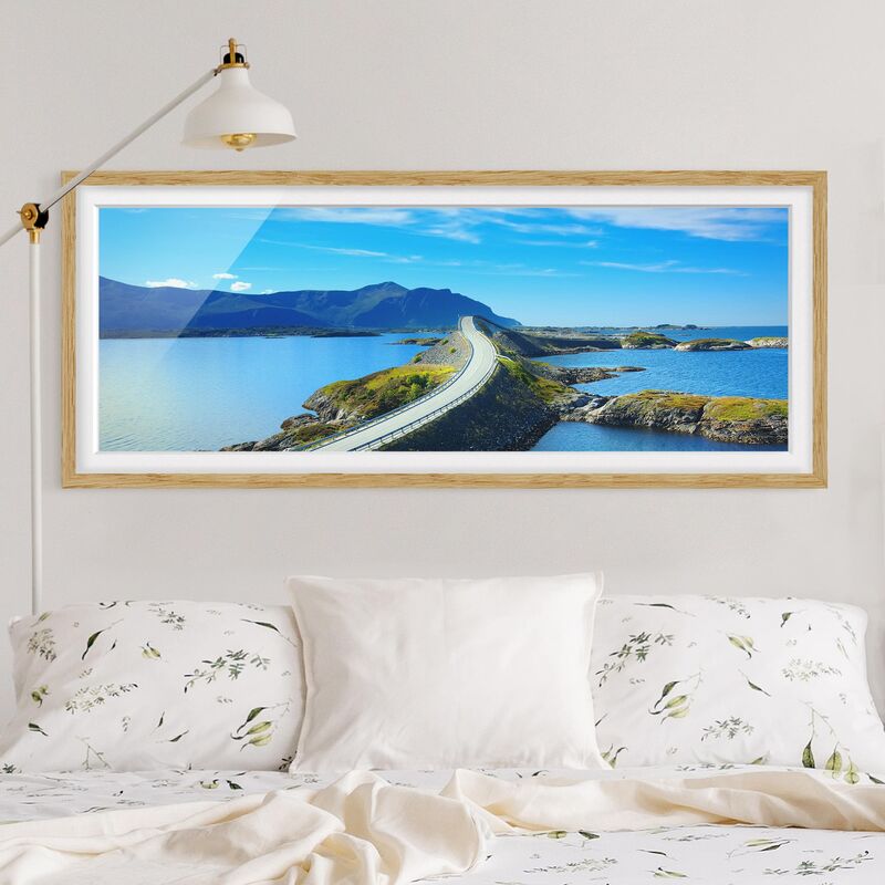 

Póster enmarcado - Crossing Norvegia Dimensión LxA: 50cm x 130cm, Marco: Roble