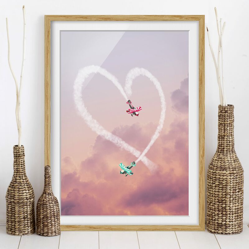 

Póster enmarcado - Cuore Con Aircraft Dimensión LxA: 100cm x 70cm, Marco: Roble