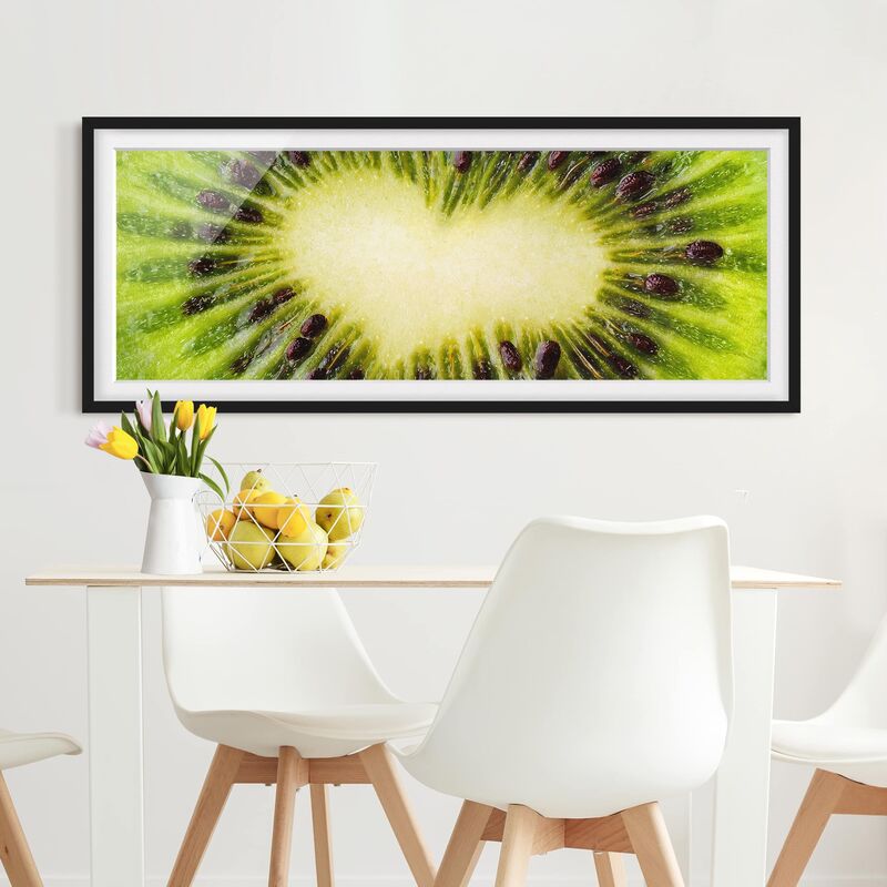 

Póster enmarcado - Cuore Del Kiwi Dimensión LxA: 20cm x 50cm, Marco: Negro