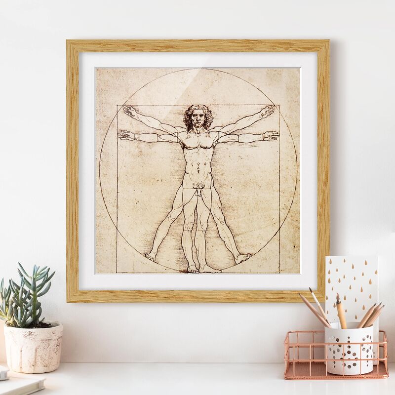 

Póster enmarcado - Da Vinci Dimensión LxA: 30cm x 30cm, Marco: Roble