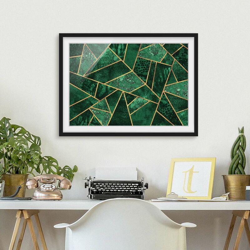 

Póster enmarcado - Dark Emerald con oro Dimensión LxA: 30cm x 40cm, Marco: Negro