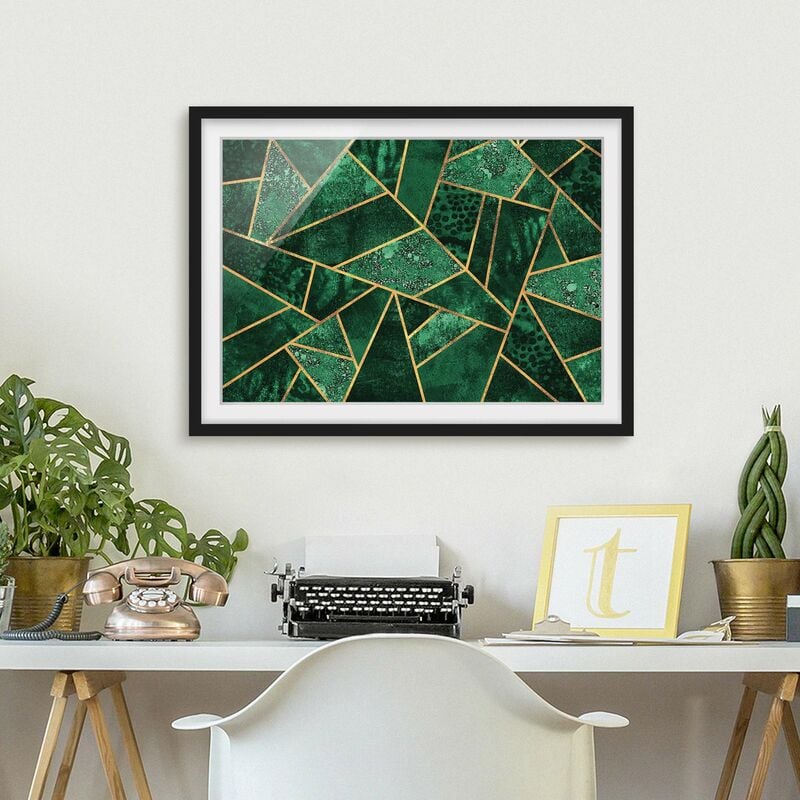 

Póster enmarcado - Dark Emerald con oro Dimensión LxA: 18cm x 24cm, Marco: Negro