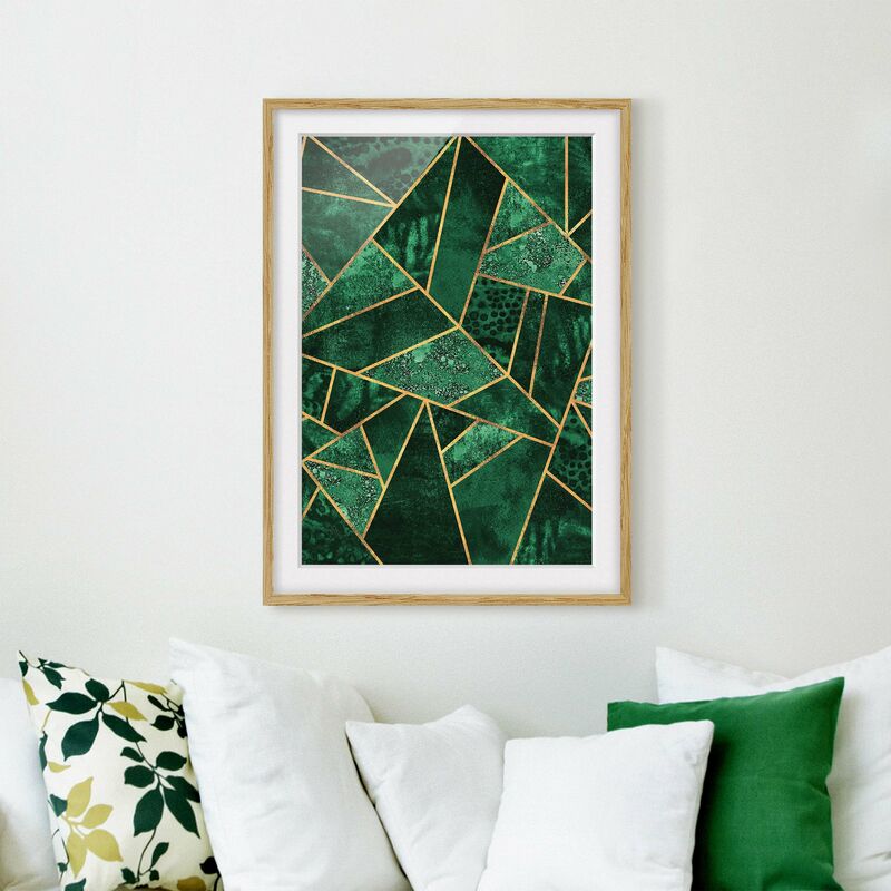 

Póster enmarcado - Dark Emerald con oro Dimensión LxA: 24cm x 18cm, Marco: Roble