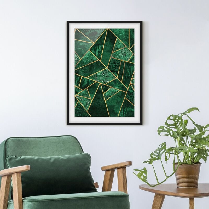 

Póster enmarcado - Dark Emerald con oro Dimensión LxA: 24cm x 18cm, Marco: Negro