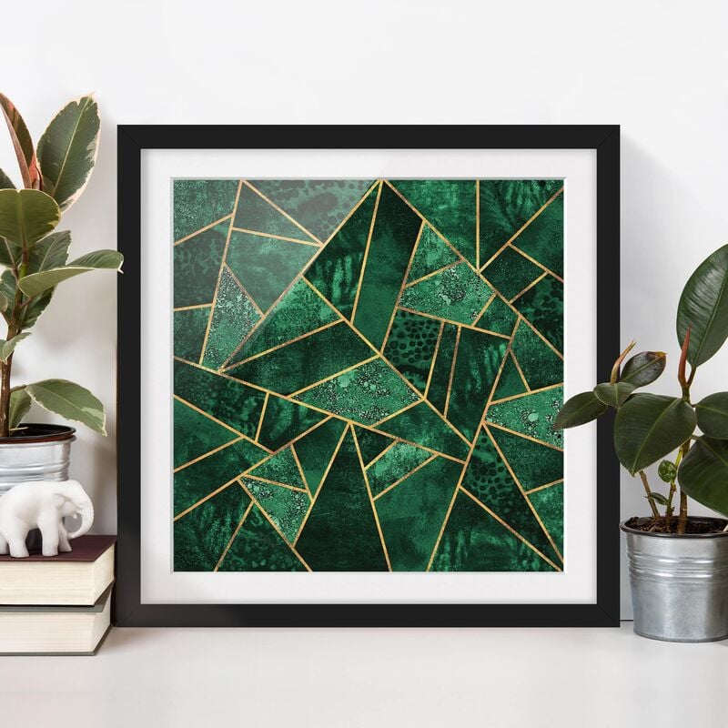 

Póster enmarcado - Dark Emerald con oro Dimensión LxA: 20cm x 20cm, Marco: Negro