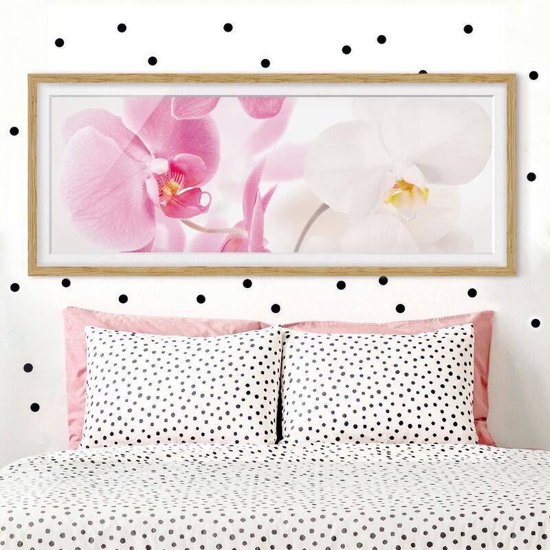 

Póster enmarcado - Delicate Orchidee Dimensión LxA: 20cm x 50cm, Marco: Roble